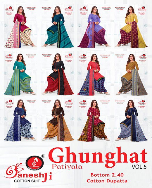 Ghunghat Vol 5 By Ganeshji Printed Cotton Dress Material Catalog